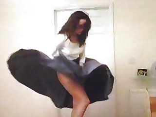 Upskirt . Slow Motion Windy Skirt